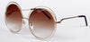 Elegant Round Wire Frame Sunglasses