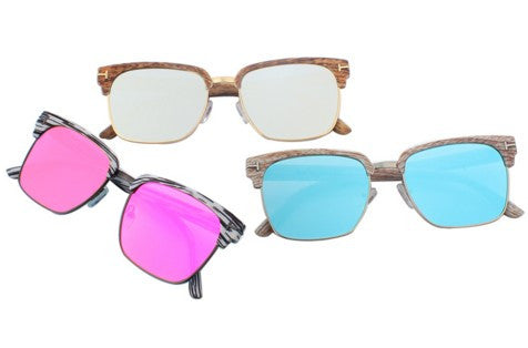 Plastic Wood Frame Sunglasses