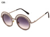 Metal Luxury Pearl Round Sunglasses